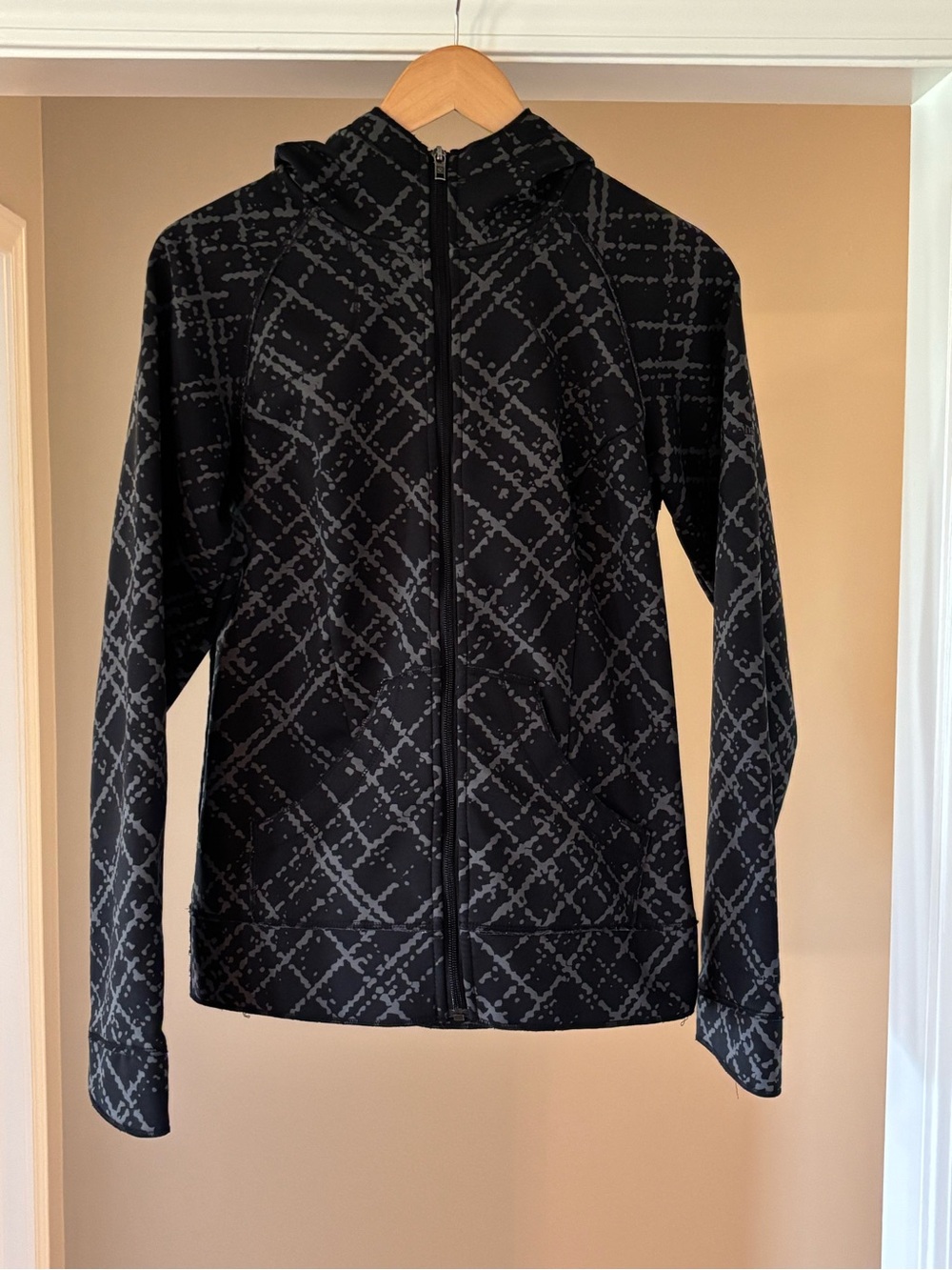 Columbia Black & Gray Patterned Full-Zip Hooded Jacket